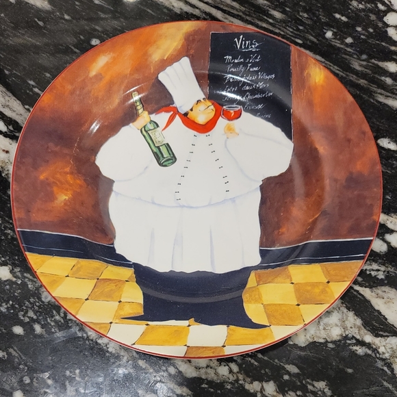 Vintage Licensed Jennifer Garant Fat Chef Salad/Dessert Plates Set Of 4 Sakura - Picture 2 of 9